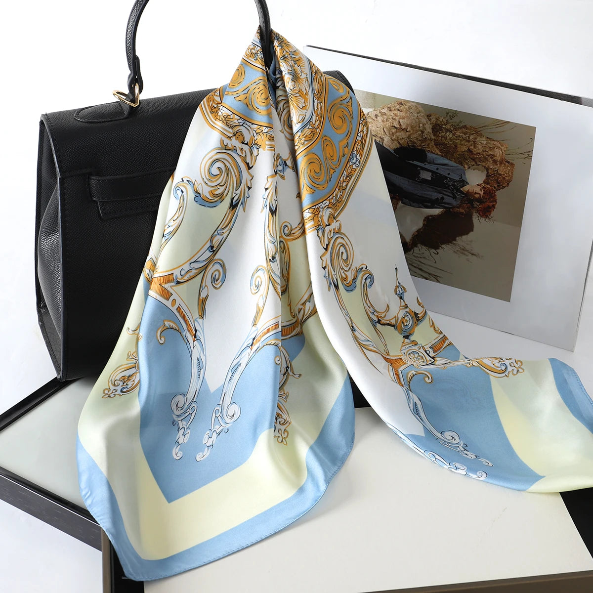 Luxury Silk Satin Scarf for Women with Sun Protection - Smarsty