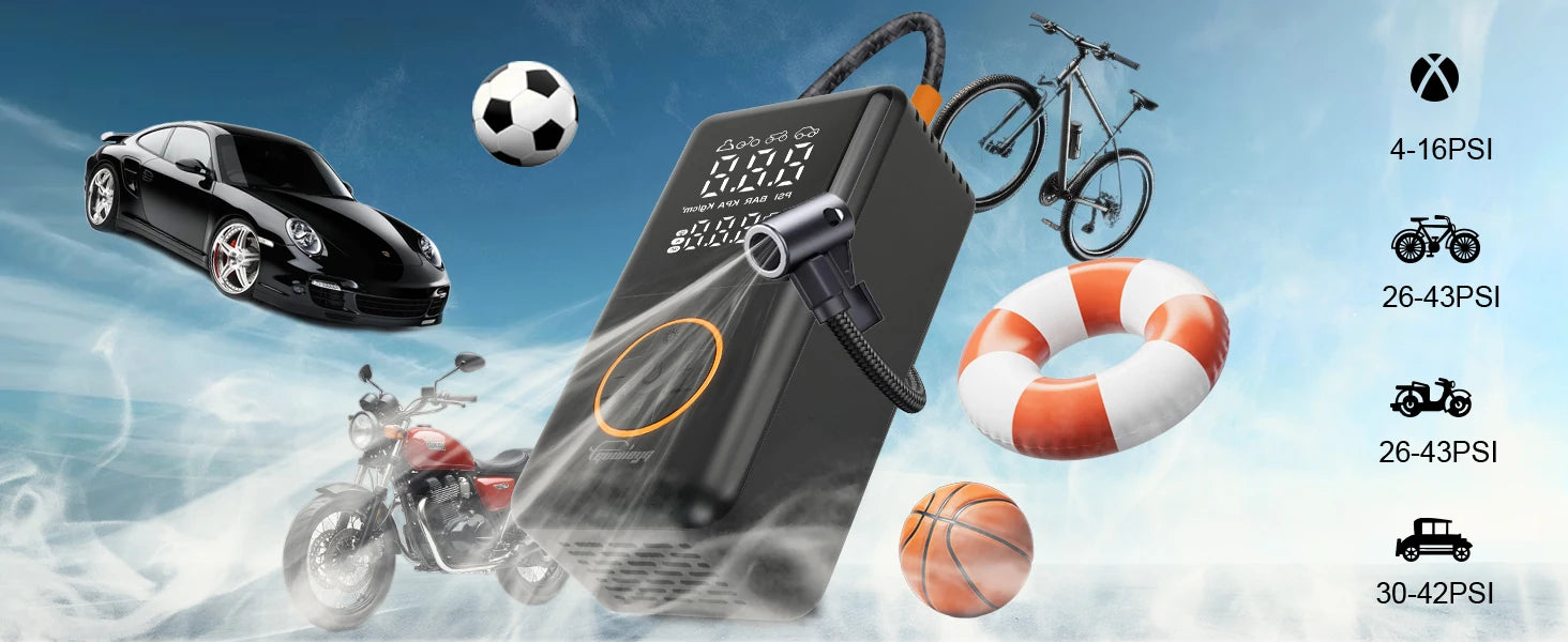 Portable Wireless Car Tire Inflator Digital Pressure Gauge - Smarsty