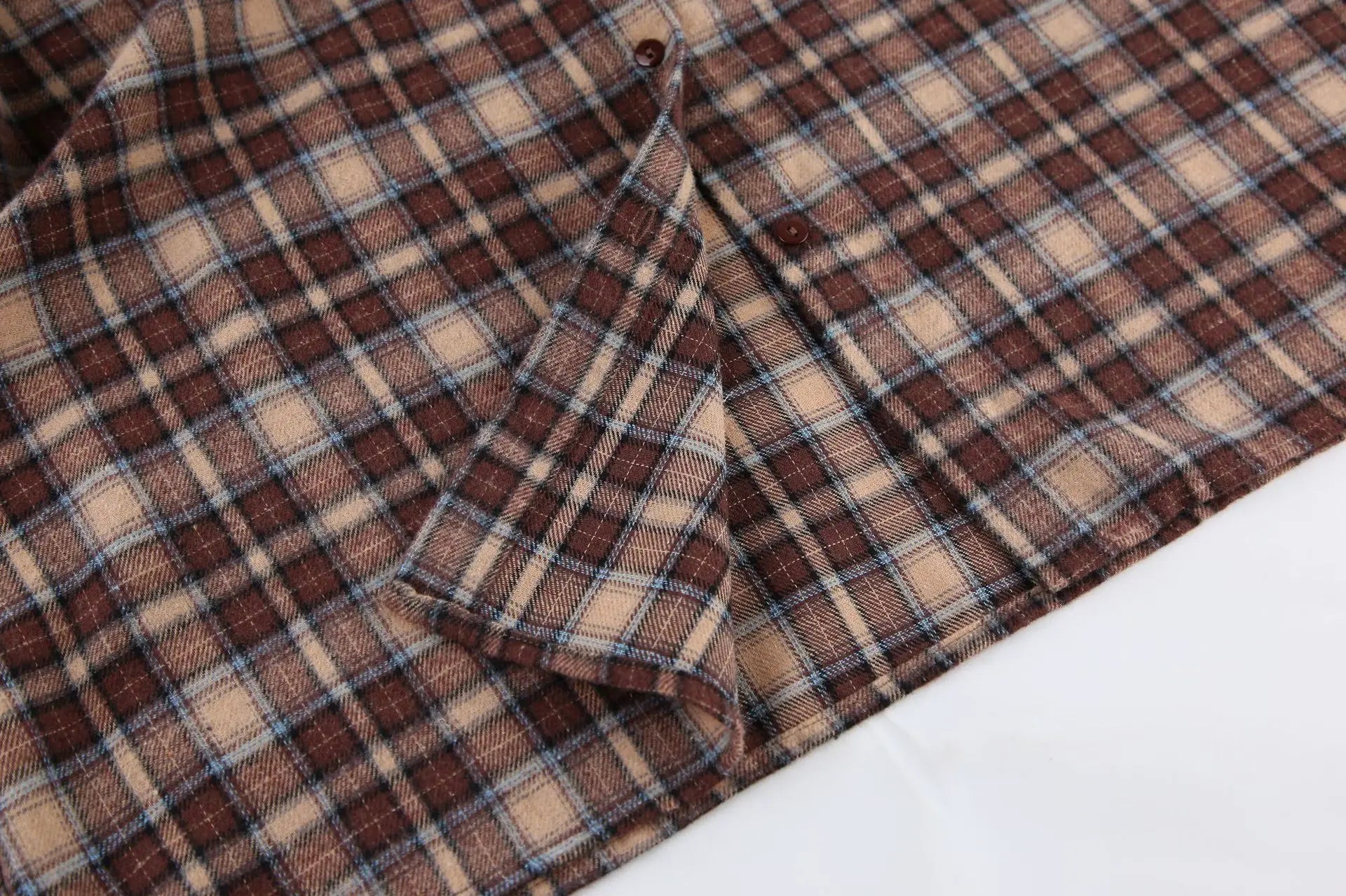 Spring Autumn Vintage Plaid Checkered Shirt Women's Long Sleeve Blouse Loose Single Breasted Casual Shirt - Smarsty