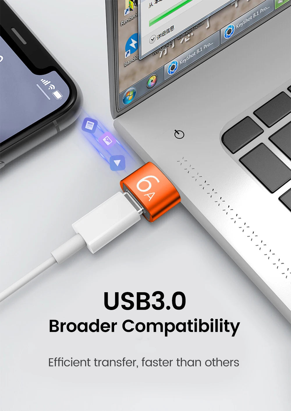 10A OTG USB 3.0 To Type C Adapter USB Female To Type c Male Fast Charging adadpter OTG USB C For Xiaomi Samsung Laptop PC - Smarsty