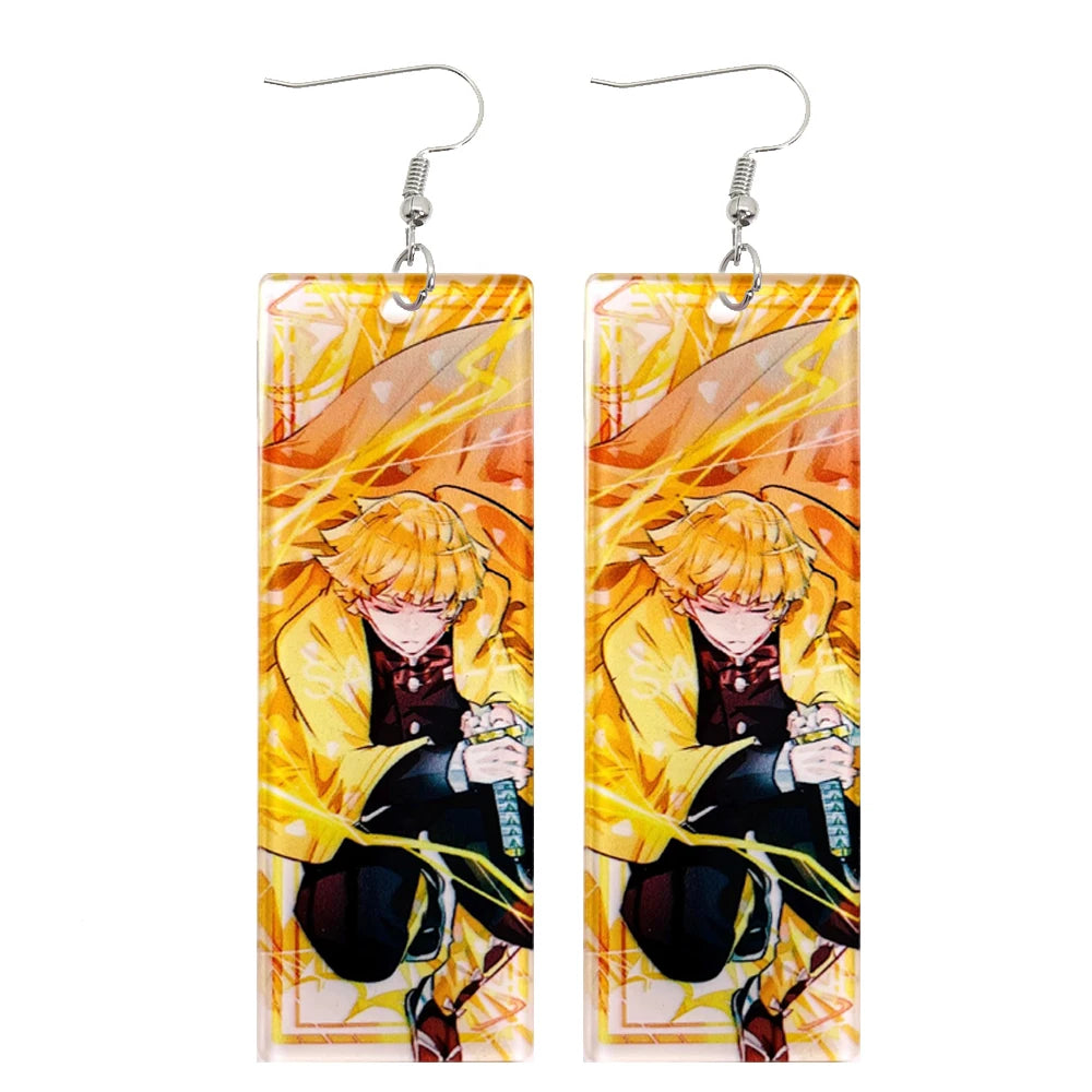 Acrylic Tanjiro Earrings for Women Anime Cosplay Jewelry - Smarsty