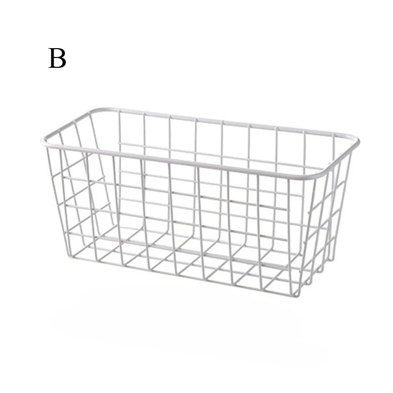 Punch-free Kitchen Cabinet Door Storage Box Iron Rack Wall-mounted Cabinet Plastic Wrap Rack Bathroom Refrigerator Rack by Smarsty