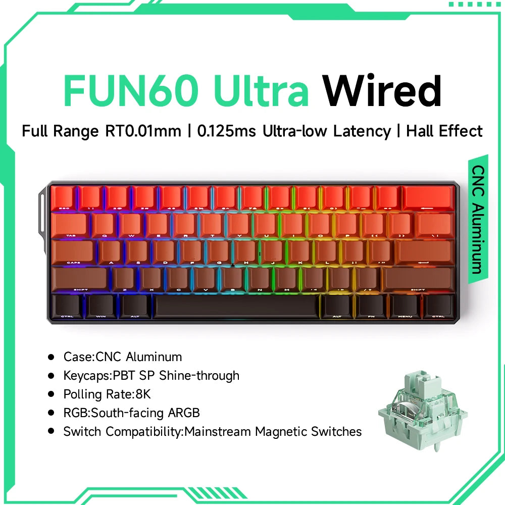 Mechanical Keyboard 60 Percent With Magnetic Switch ARGB