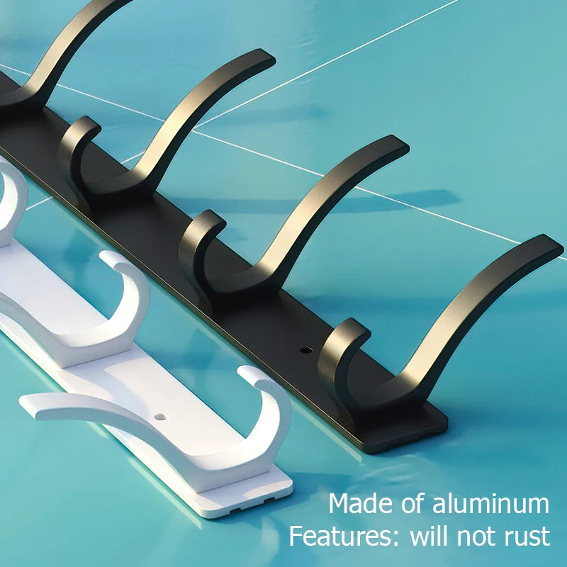 Black and White Folding Robe Hooks for Towel Storage - Smarsty