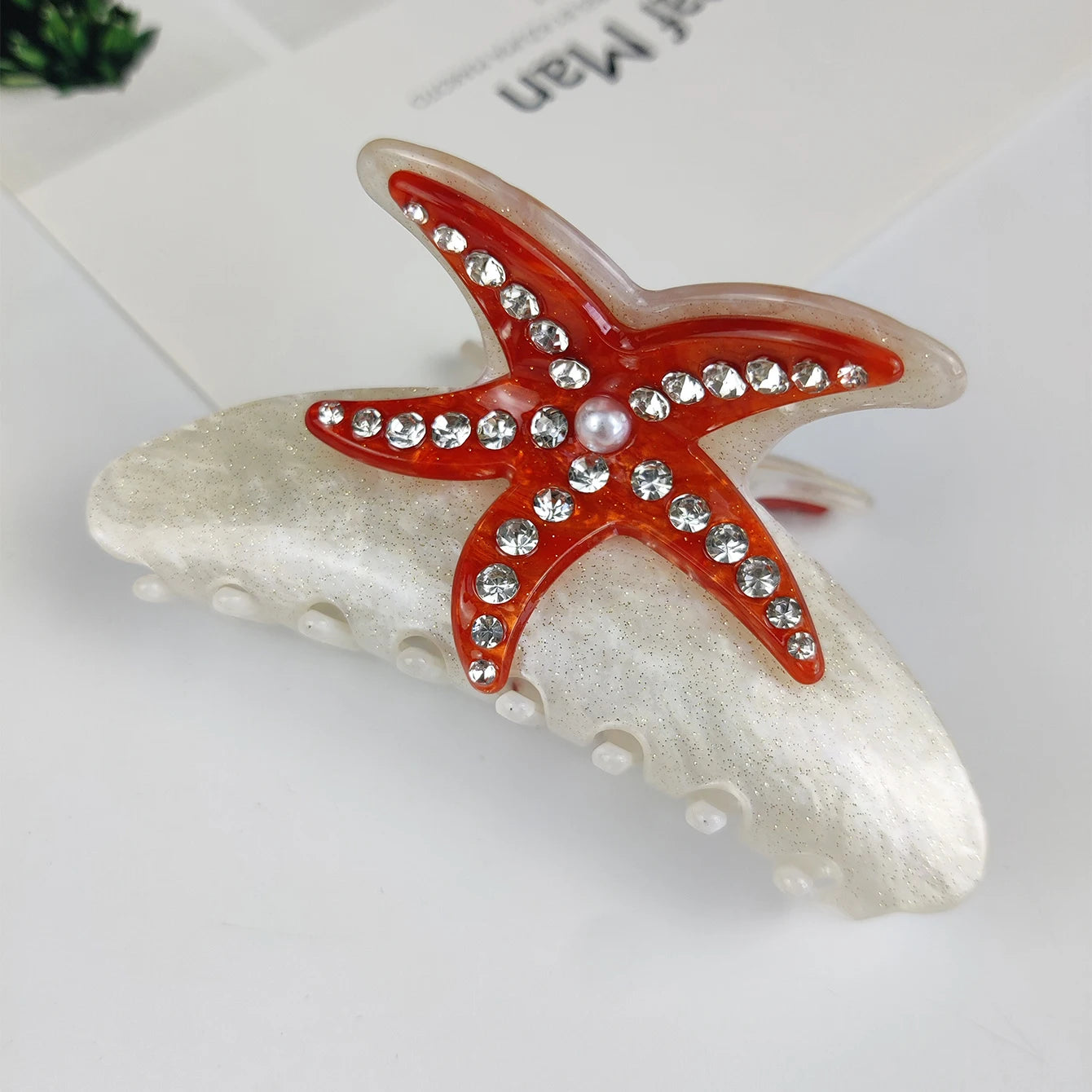 Handmade Large Sea Hair Claw Clips Acetate Beach Starfish - Smarsty
