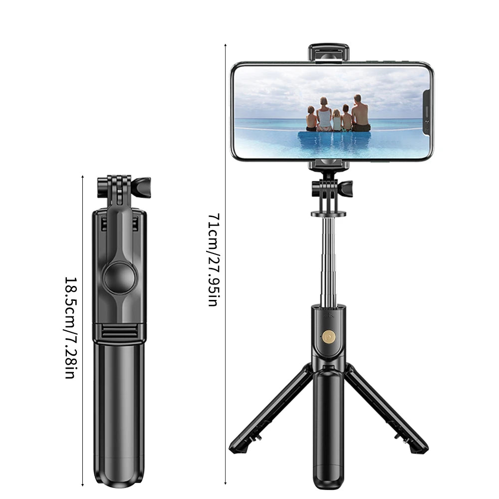 Selfie Stick Wireless Tripod Stand with Light Bluetooth Remote Extendable Tripod for iPhone Mobile Phone Tiktok Live Streaming - Smarsty