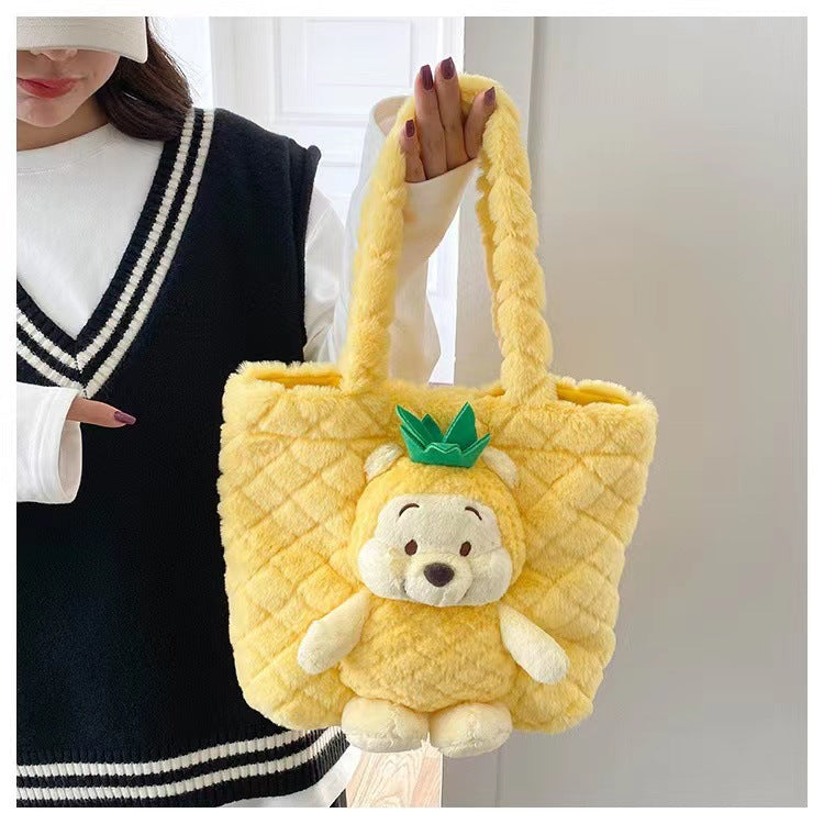 Disney Stitch Plush Shoulder Bag Cute Strawberry Bear - Smarsty