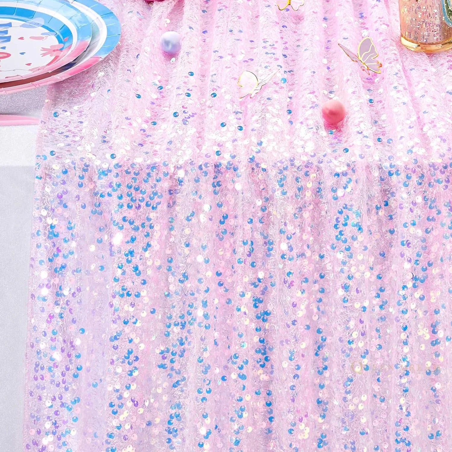 Glitter Iridescent Sequin Table Runner for Elegant Events - Smarsty