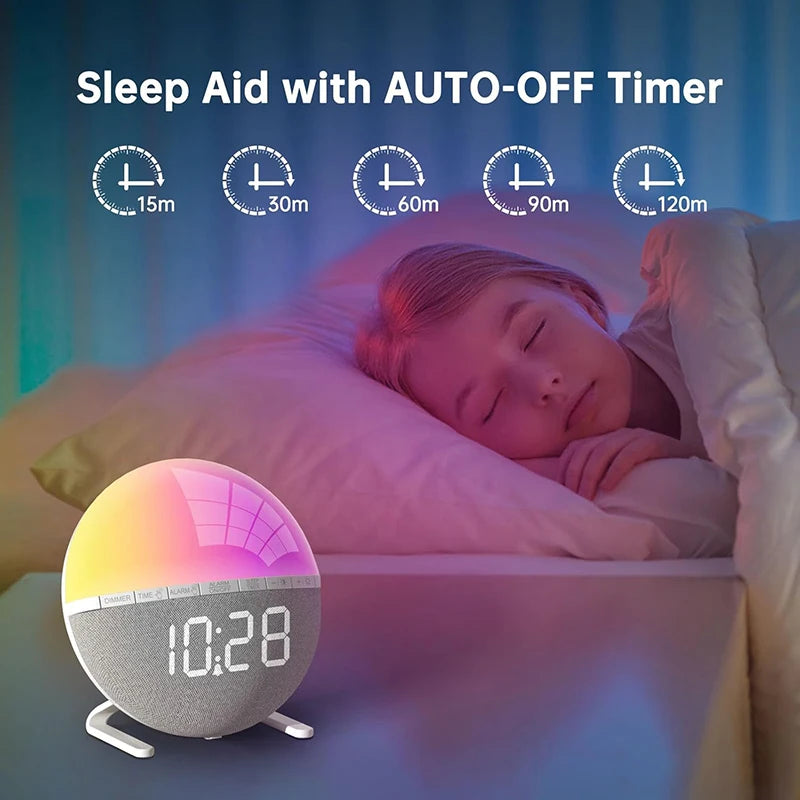 Wake Up Light Sunrise Alarm Clock with Natural Sounds - Smarsty