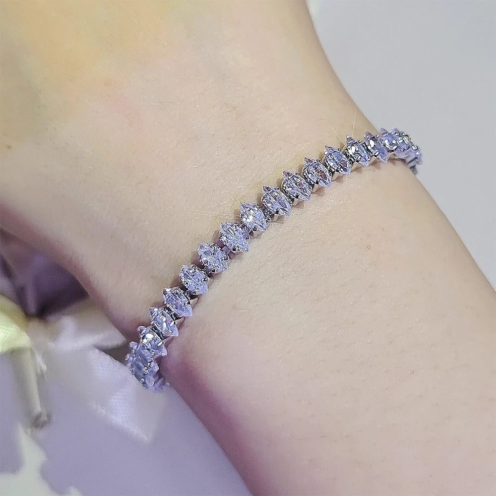 Luxury Silver Color Tennis Bracelet for Women - Smarsty