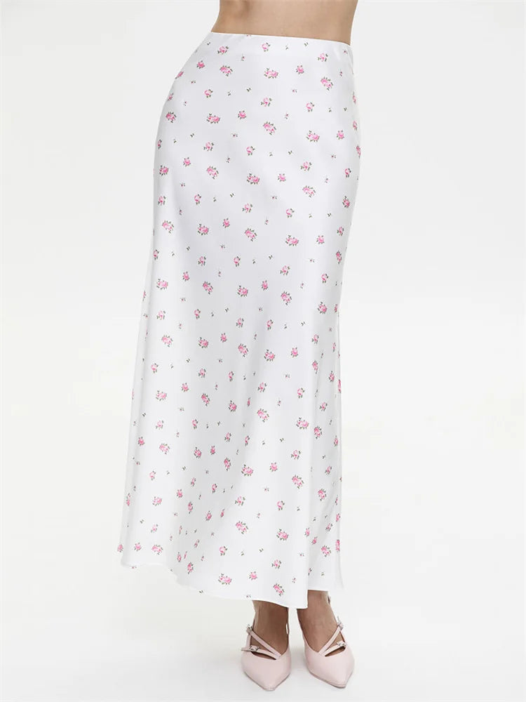 Tossy Summer Printed Fashion Long Skirt For Women High Waist Contrast Patchwork Slim Elegant Party Looks Ladies Y2k Maxi Skirt - Smarsty