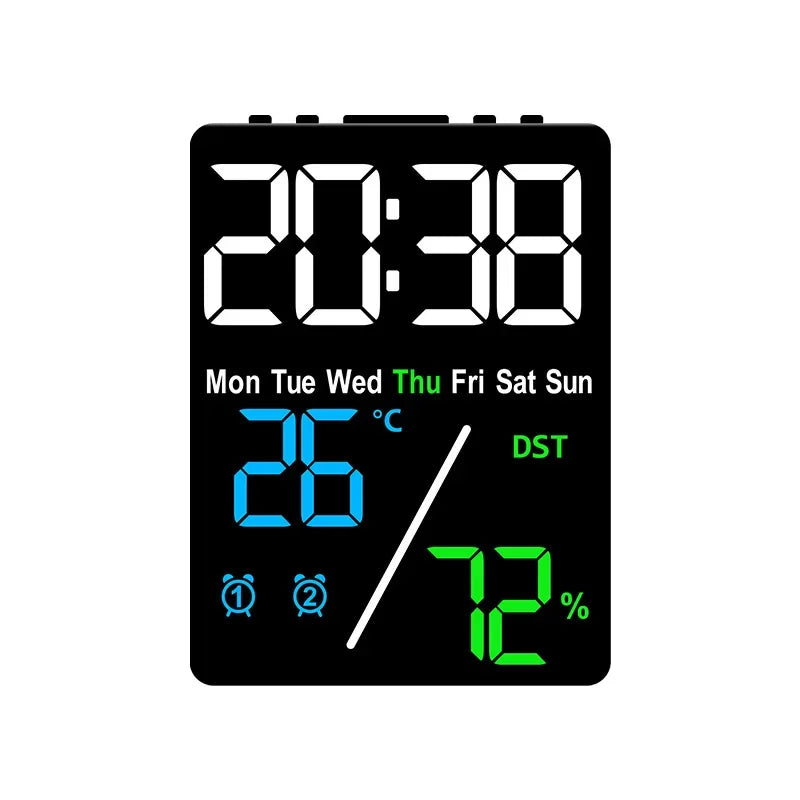 Multifunctional Digital Alarm Clock with Humidity Display - Smarsty