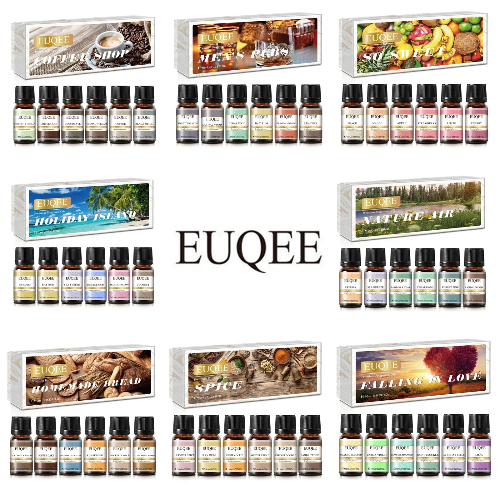 EUQEE 6 Piece Fragrance Oil Set for Diffusers - Smarsty