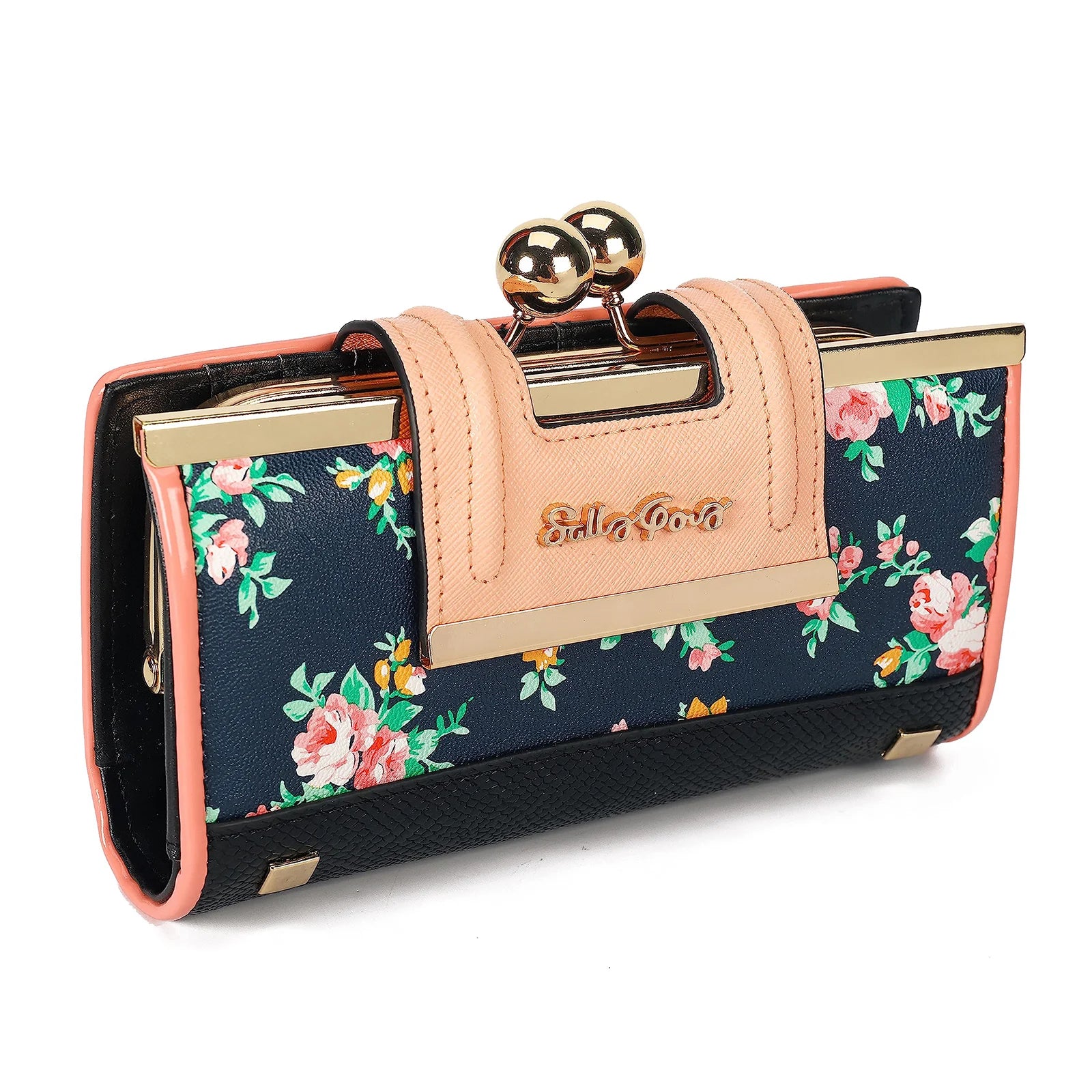 Women Wallet Leather Large Capacity Handbag Long Purse 10-card slots and clips Zero SY5025
