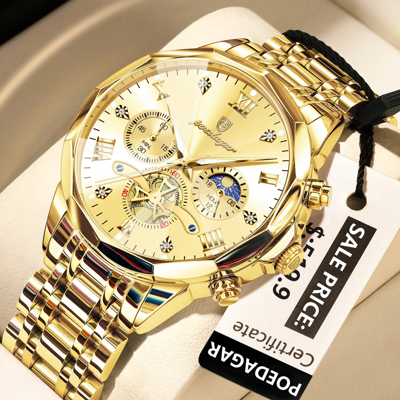 Luxury Waterproof Men's Chronograph Watch with Luminous Features - Smarsty