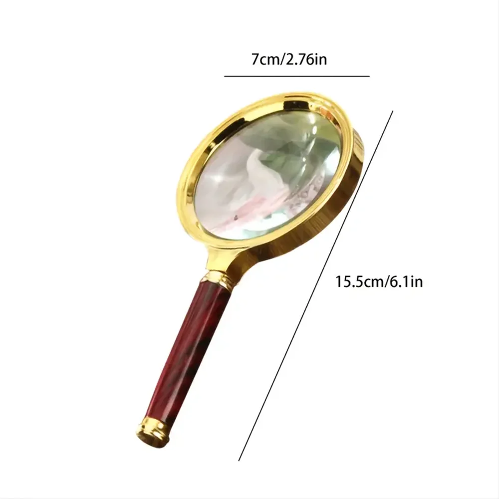 10X Handheld Magnifier with Wooden Handle for Reading - Smarsty