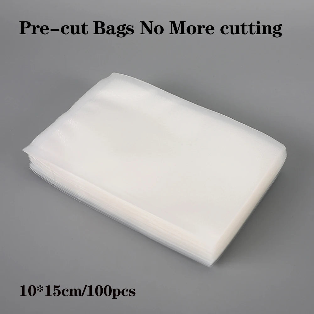 100 Premium Vacuum Sealer Bags, Sealing, Freshness, Compression, Kitchen Vacuum Bags, Food Vacuum Sealer Food Storage Bags by Smarsty