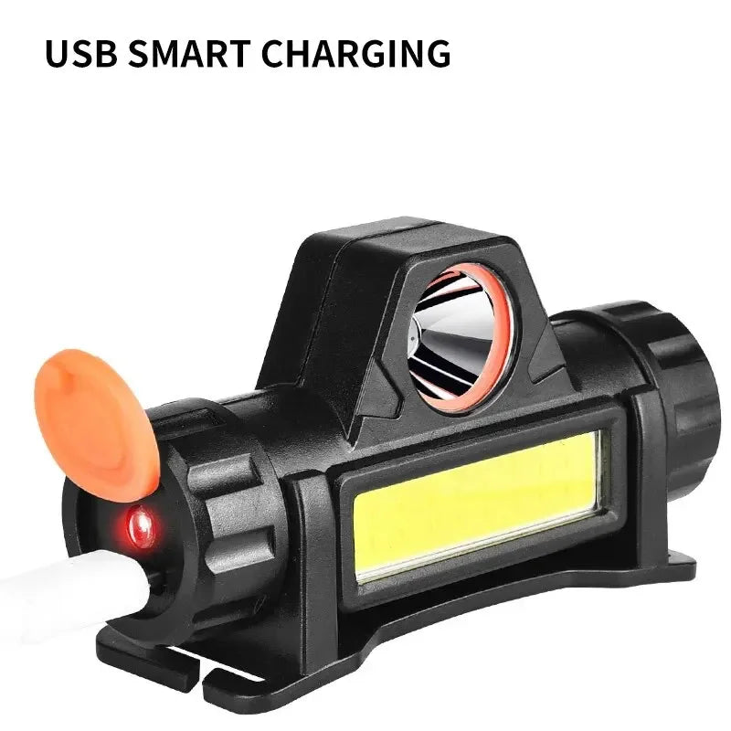Outdoor Headlights with Long Battery Life and Strong Light LED Night Fishing Charging Head Mounted Magnetic Flashlight - Smarsty