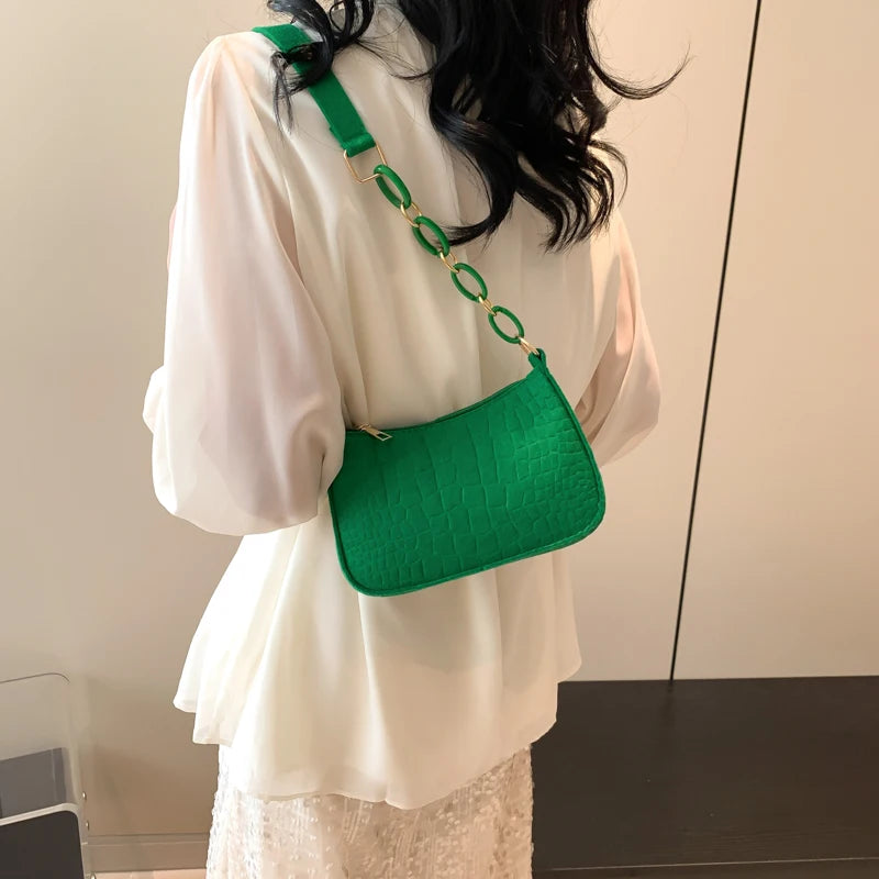 Felt Shoulder Bag For Women Crescent Saddle Purse Design - Smarsty