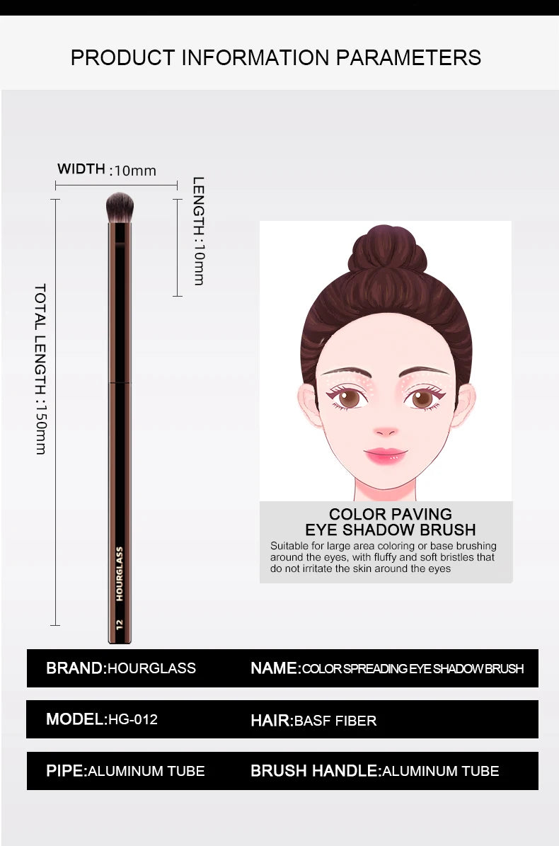 Hourglass No 12 Beveled Shadow Brush Soft Fiber Design - Smarsty