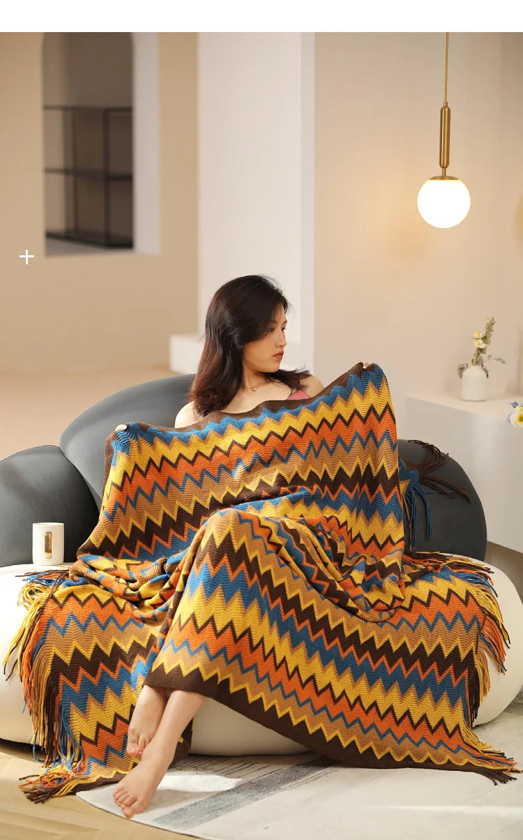 Boho Aztec Throw Blanket for Stylish Home Decor - Smarsty