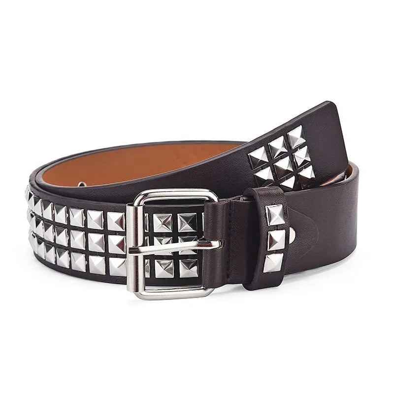 Unisex Punk Pyramid Rivet Belt Stylish Metal Hardware - Smarsty