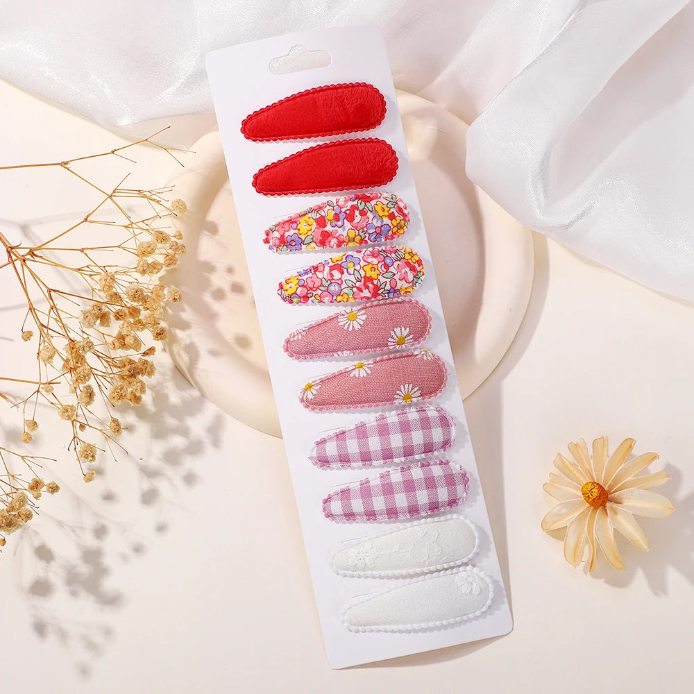 10 Pcs Cotton Alloy Hair Clips for Kids - Smarsty