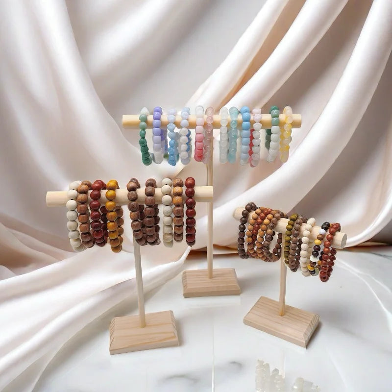 Solid Wood Jewelry Display Stand for Bracelets and Necklaces - Smarsty
