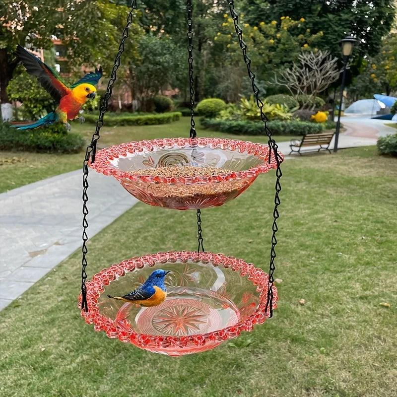 Durable 2-Layer Bird Feeder with Chain for Outdoor Use - Smarsty