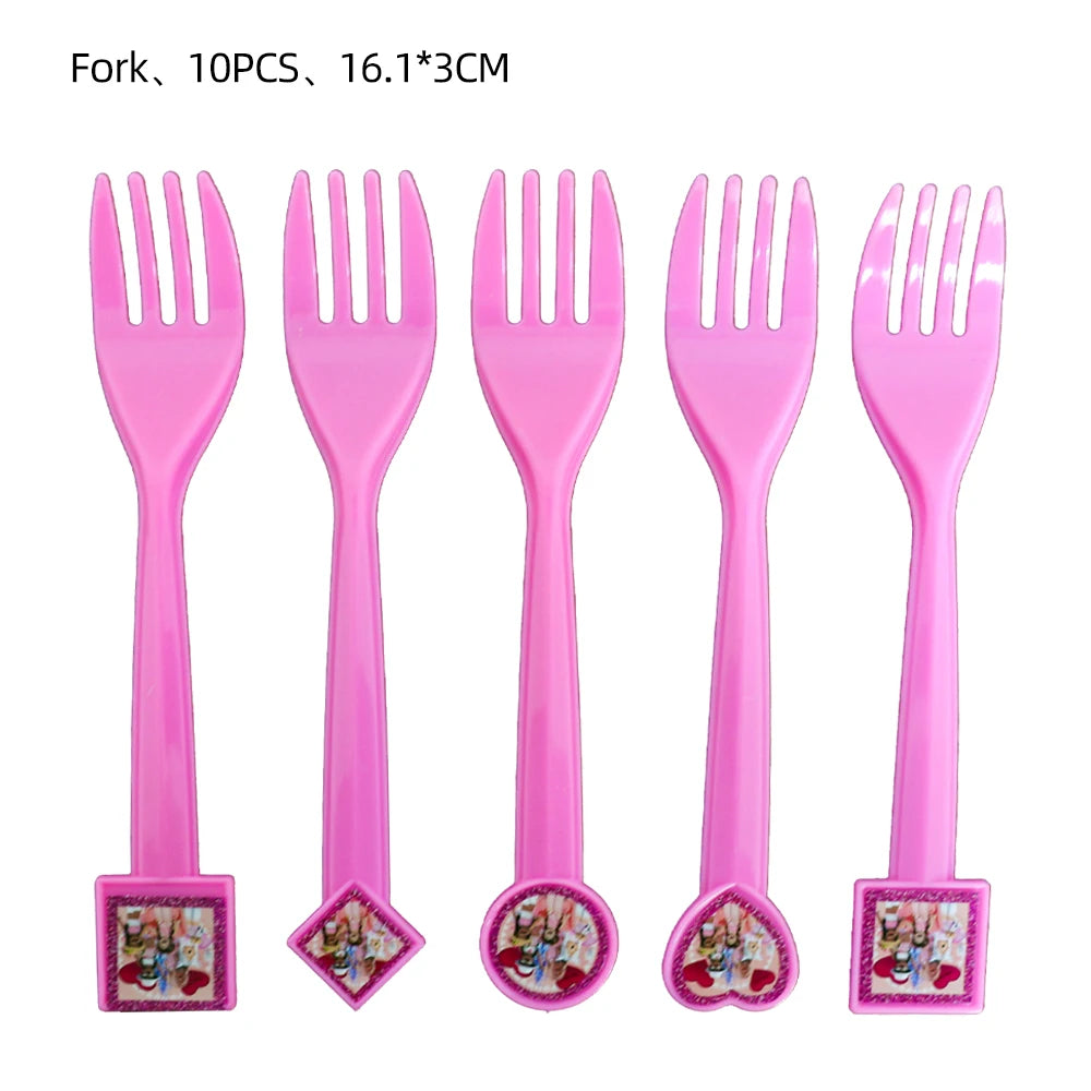 Pink Roblox Birthday Party Decorations Tableware Set - Smarsty
