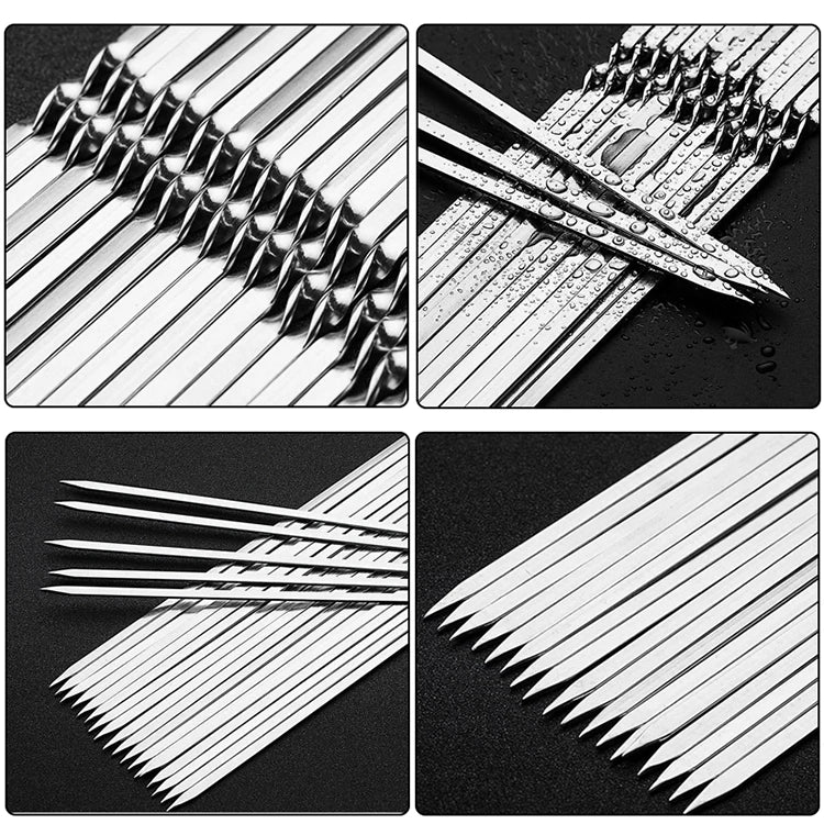 Stainless Steel Barbecue Skewers Reusable Easy Clean Design - Smarsty