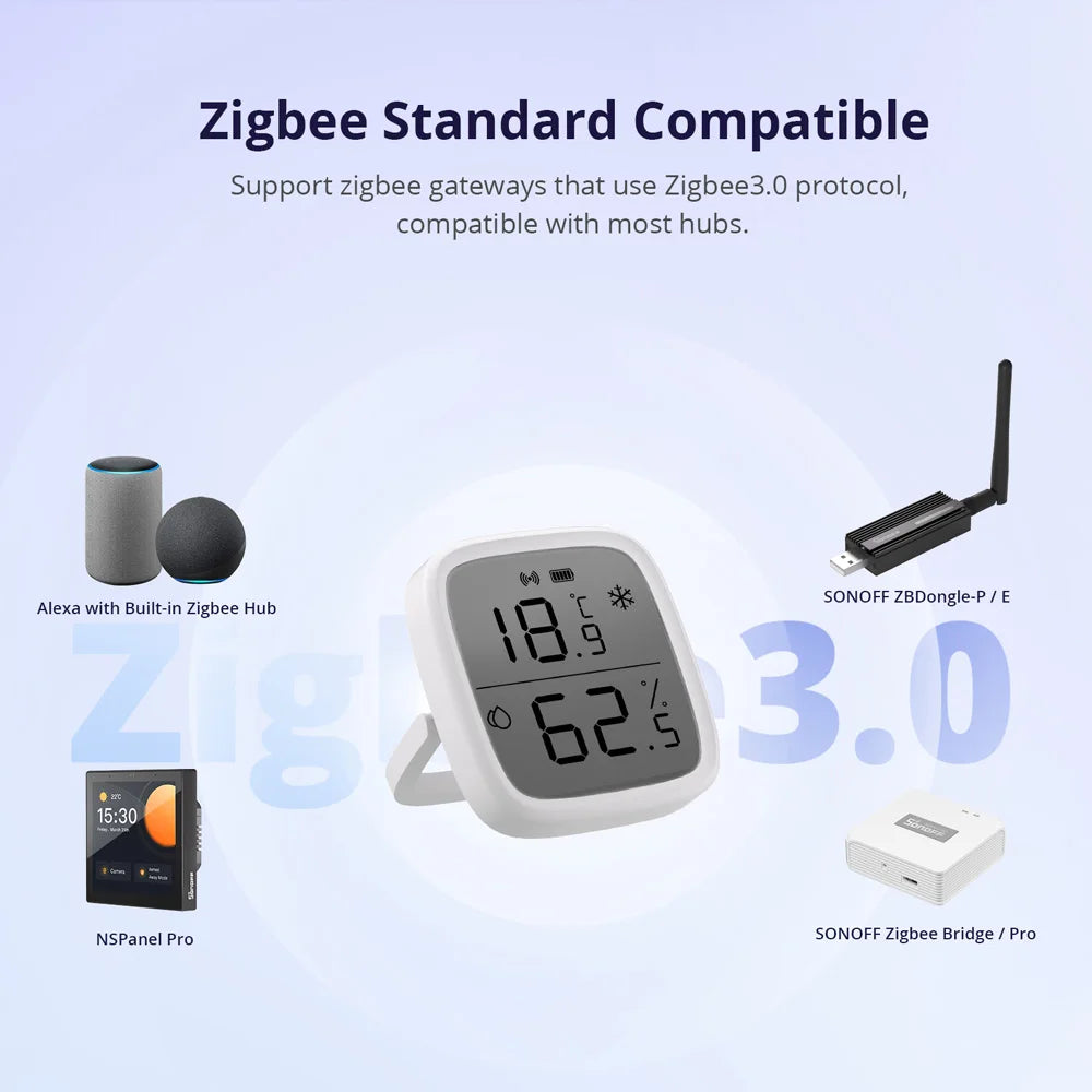 Smart Temperature Humidity Sensor Compatible with Zigbee Technology - Smarsty