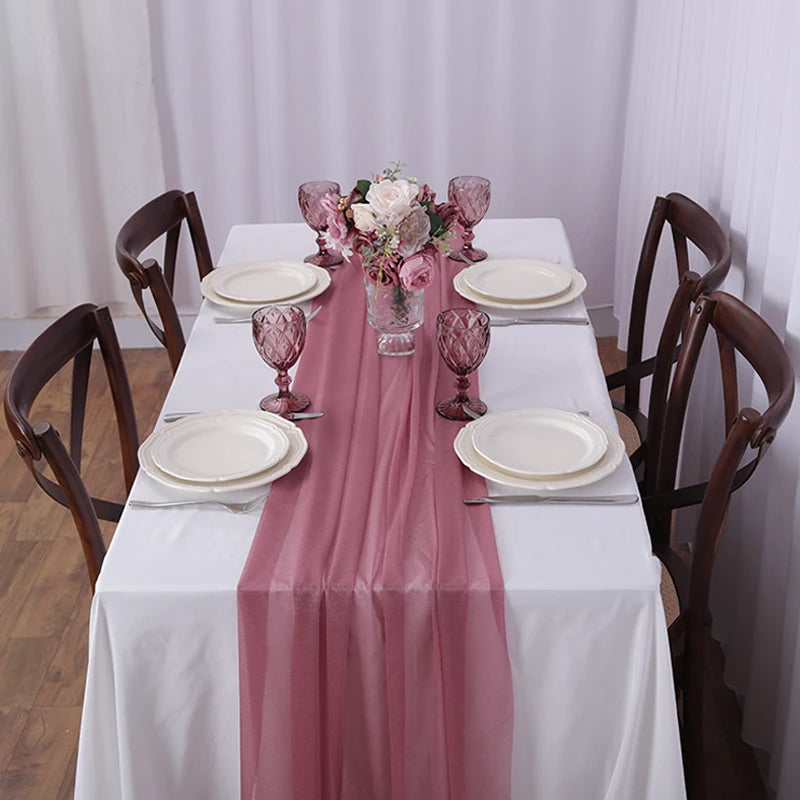 Chiffon Table Runner for Elegant Wedding and Party Decor - Smarsty