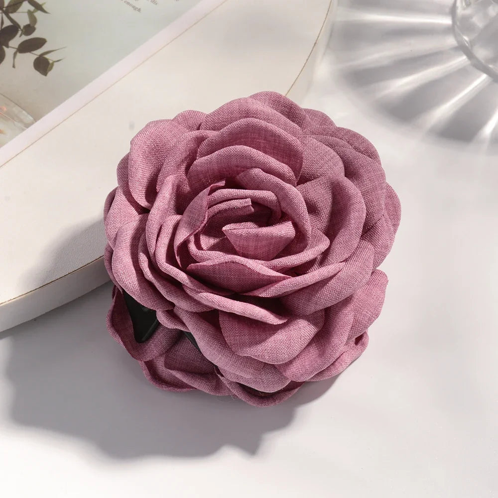 16 Color Rose Flower Hair Claw Clips Medium Secure Grip - Smarsty