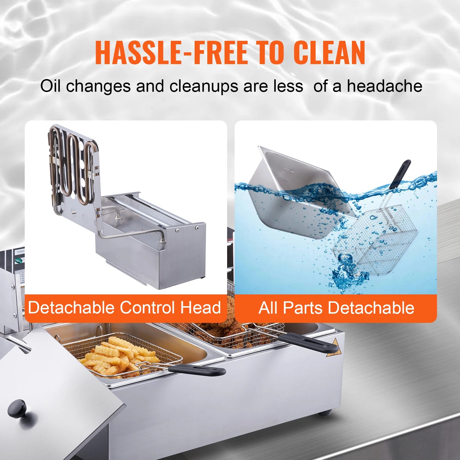 SucceBuy 12L Electric Deep Fryer w/Dual Removable Tanks Commercial Countertop Fryer for Chicken French Fries Frying Chips