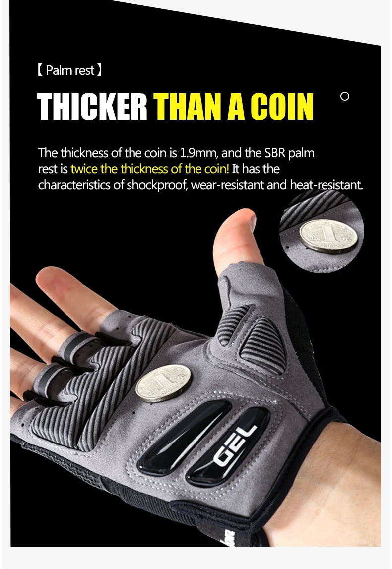 Breathable Half Finger Cycling Gloves Anti Slip Gel Pads - Smarsty