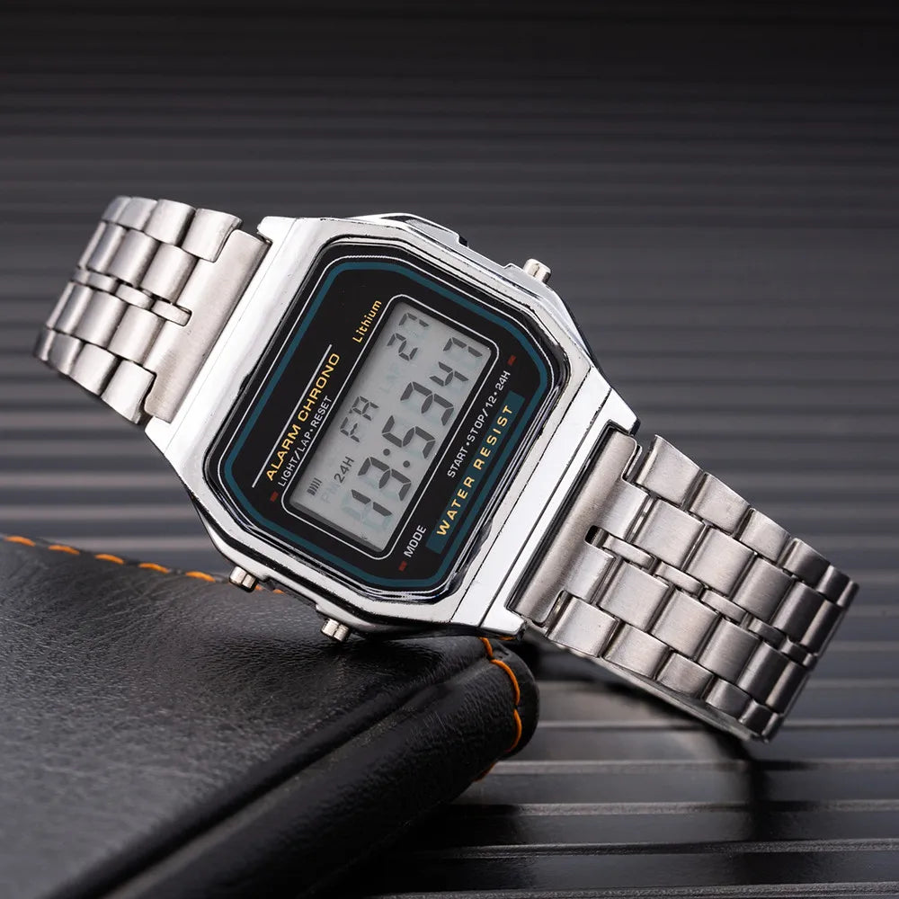 Luxury LED Digital Watch for Men Stainless Steel - Smarsty