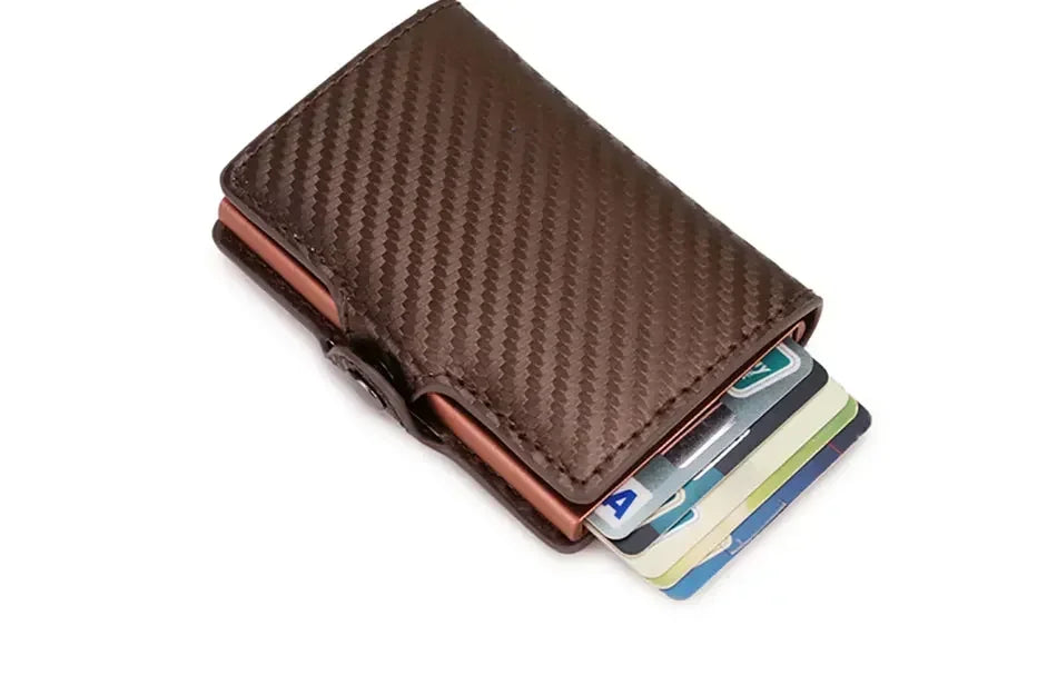 Carbon Fiber Rfid Blocking Men ID Credit Card Holders Wallet Leather Metal Business Bank CreditCard Cardholder Case Carteras