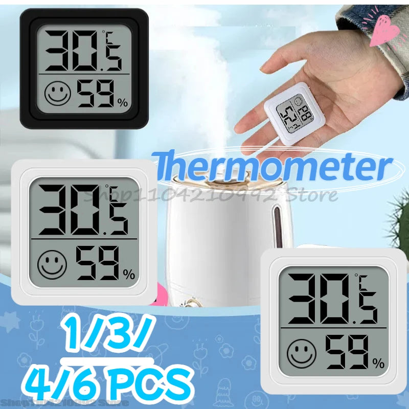 1/2/3/4/6PCS Mini LCD Digital Thermometer Hygrometer Indoor Room Temperature Humidity Meter Sensor Gauge Weather Station Set