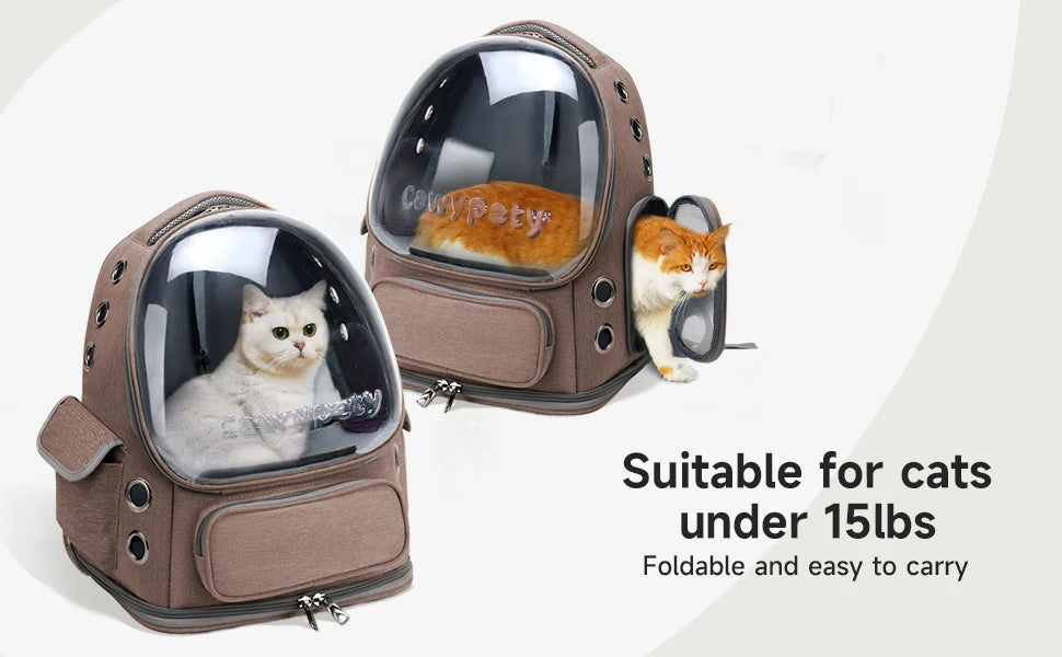 Transparent Folding Pet Carrier Backpack for Travel - Smarsty