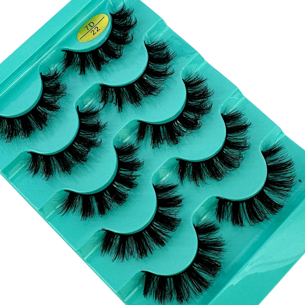 3D Natural Cat Eye False Eyelashes Fluffy Soft 5 Pairs - Smarsty