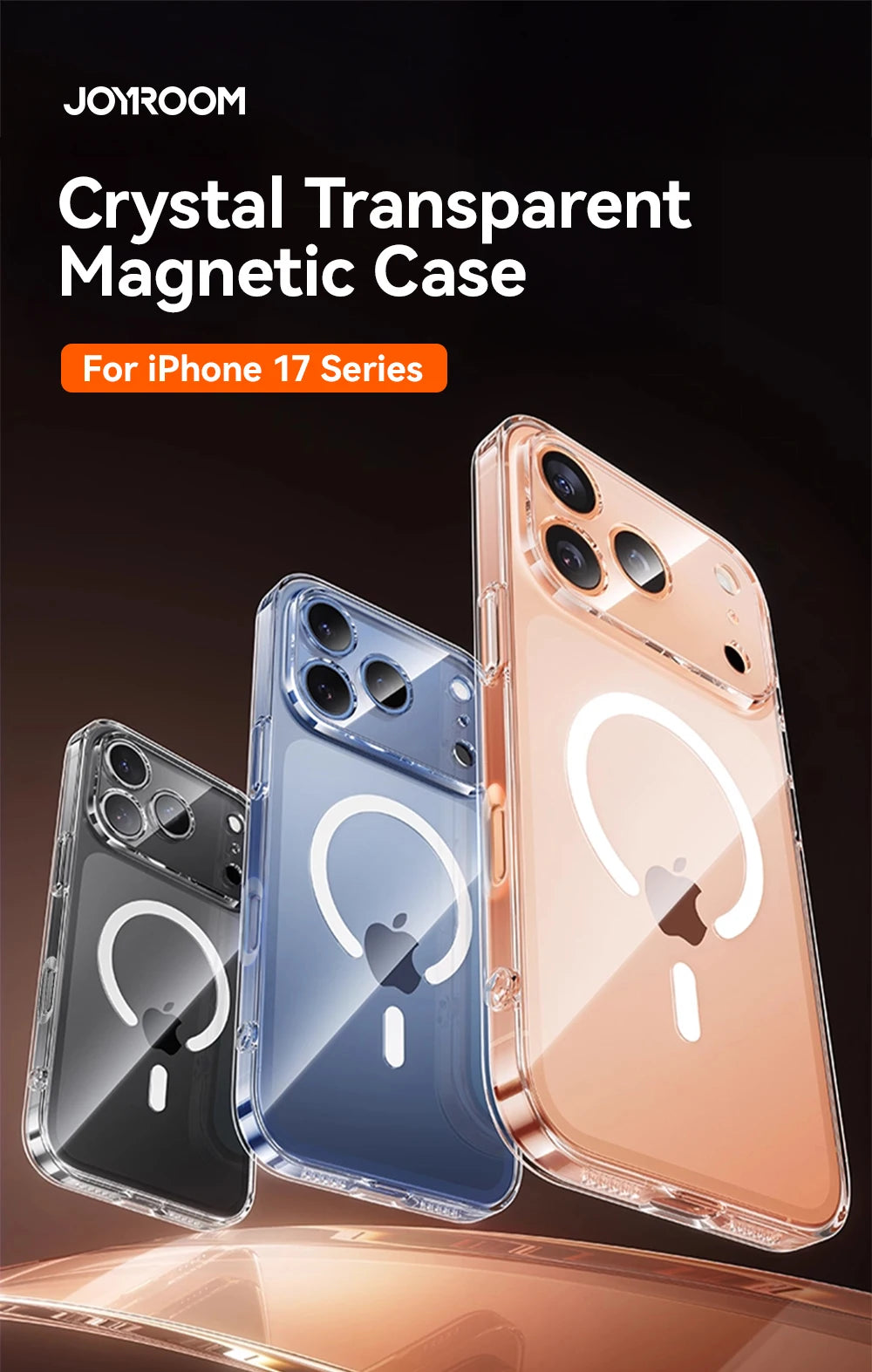 Magnetic Clear iPhone 17, 17 Pro and Pro Max Case Anti Yellowing - Smarsty