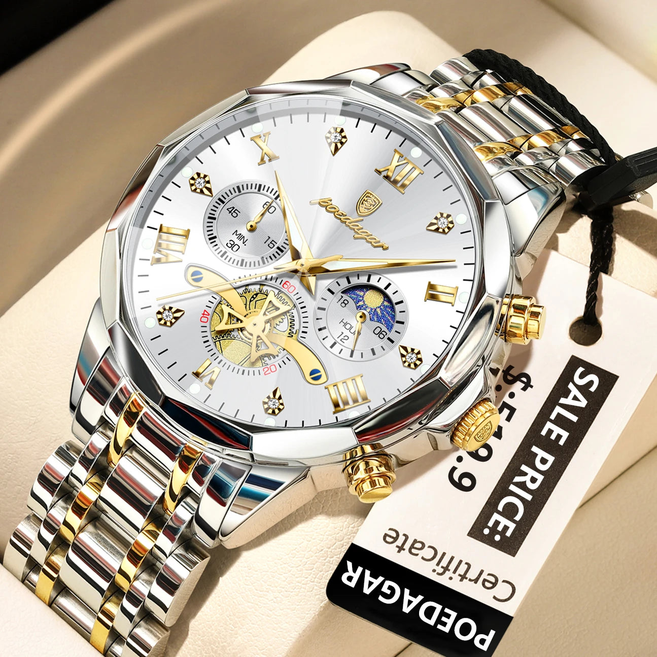 Luxury Waterproof Men's Chronograph Watch with Luminous Features - Smarsty