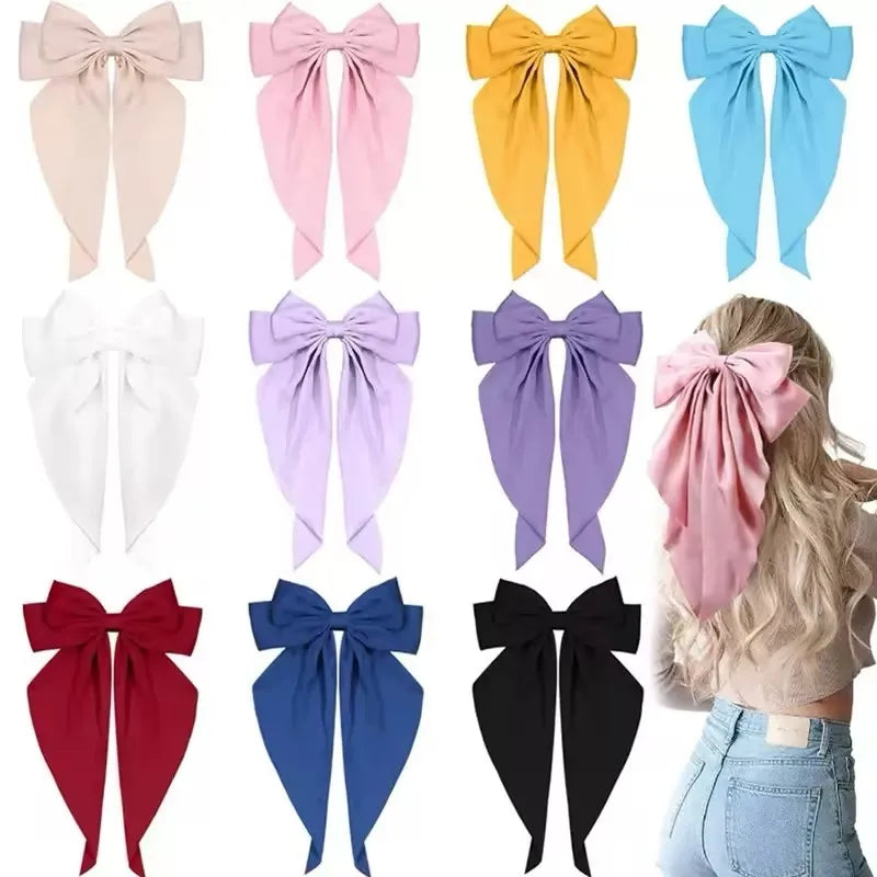 Extra Large Satin Bow Hairpin for Women - Smarsty