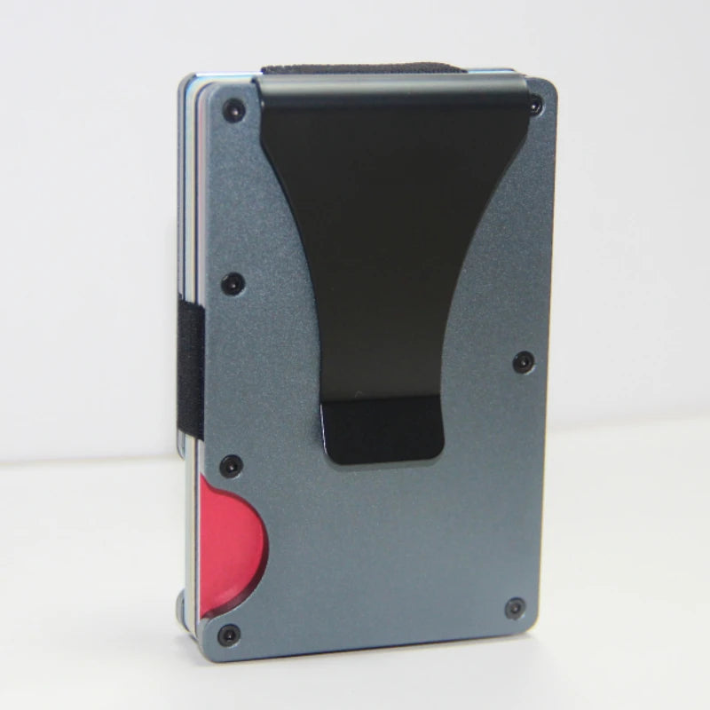 Slim Wallet For Men - Front Pocket RFID Blocking Minimalist Wallet For Men - Metal Wallet With Money Clip For Men - Smarsty