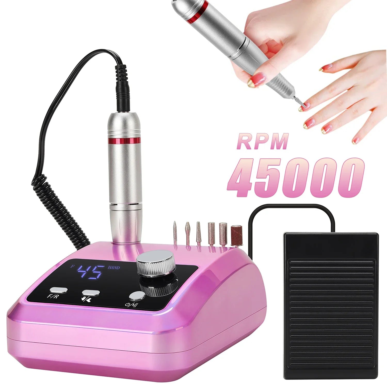 45000 RPM Electric Nail Drill With HD Display - Smarsty