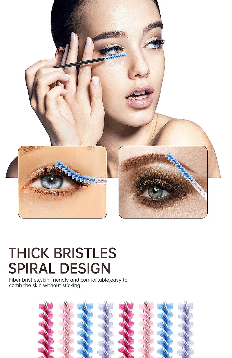 50 Pcs Disposable Eyelash Brushes with Diamond Handles - Smarsty