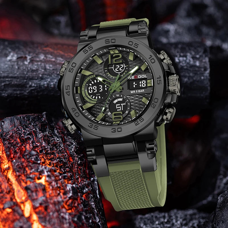 Wecool Waterproof Dual Display Alarm Clock Watch - Smarsty