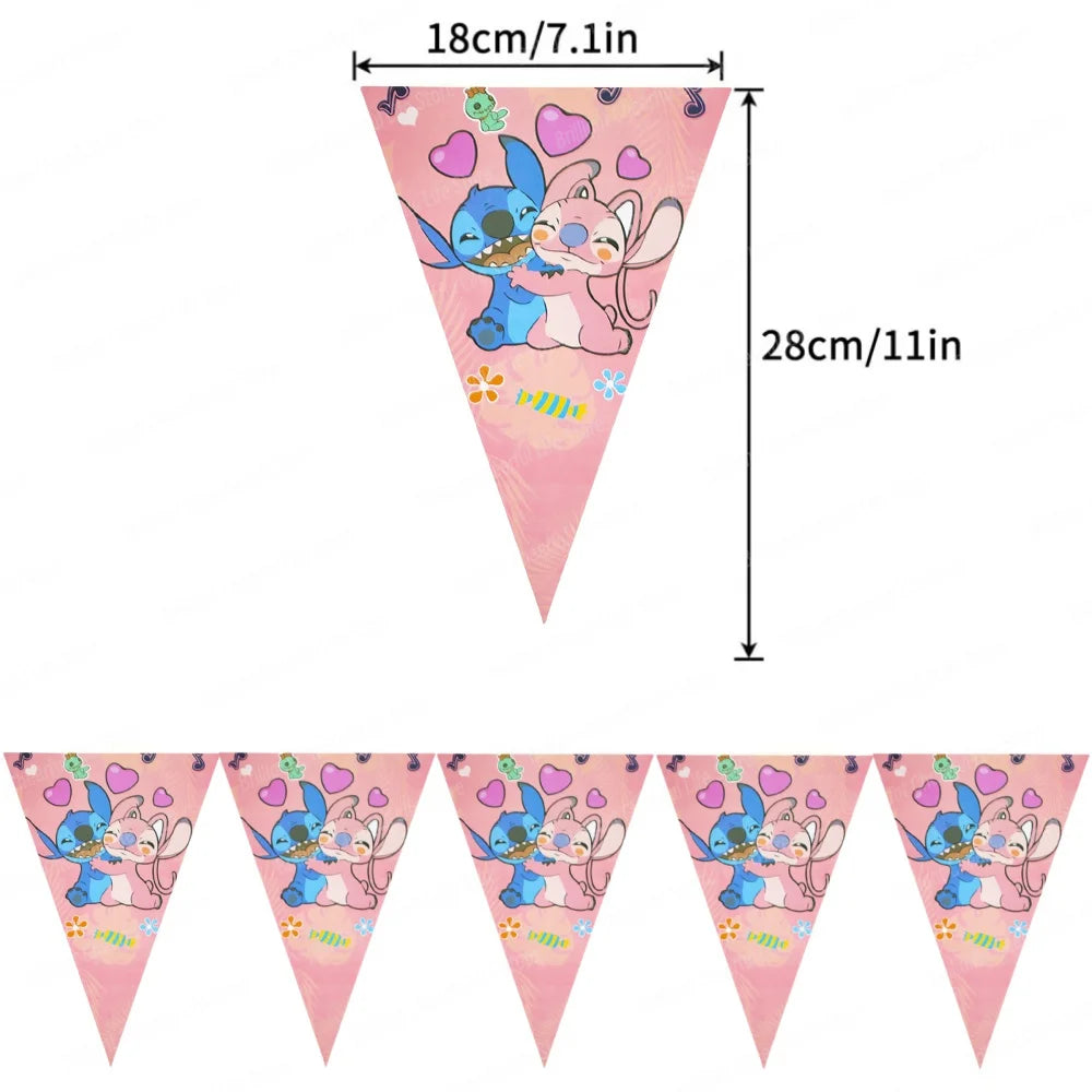 Disney Stitch Birthday Bunting Flags for Kids Parties - Smarsty
