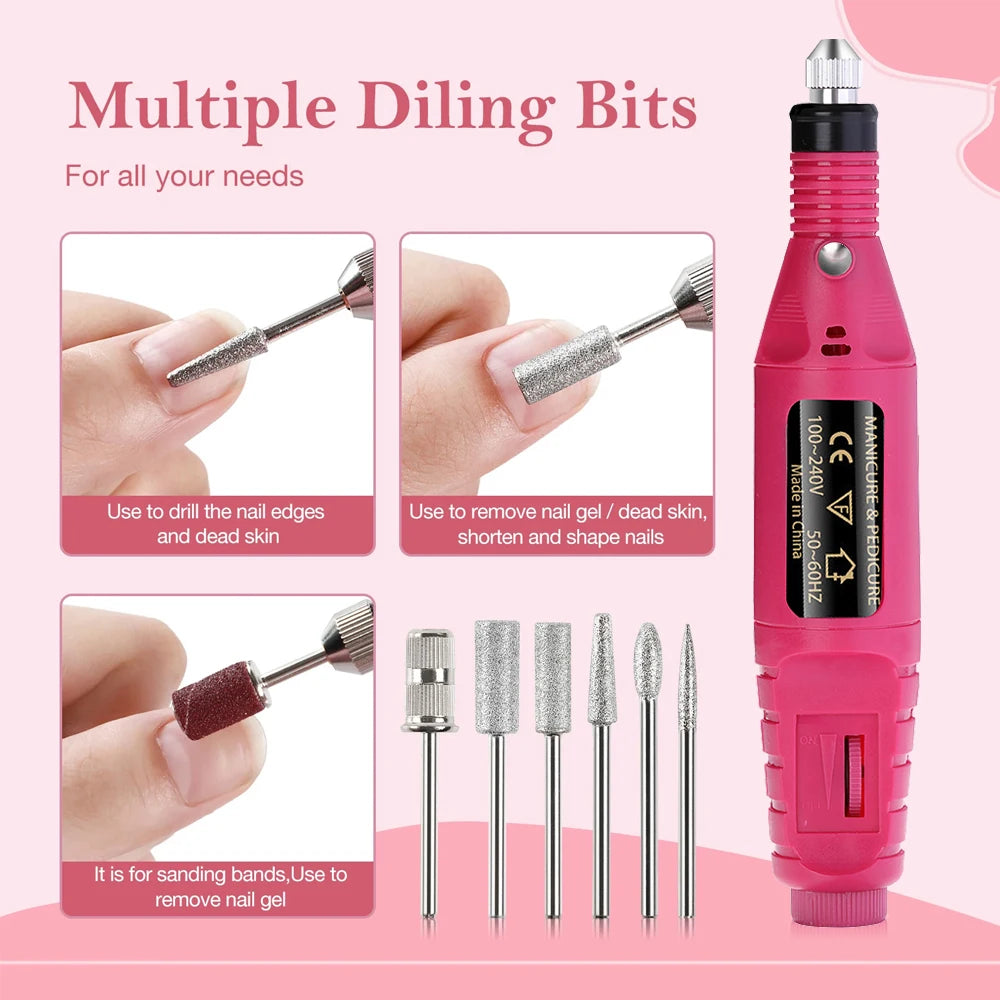 YIKOOLIN Electric Nail Drill Machine Kit for Perfect Manicures - Smarsty
